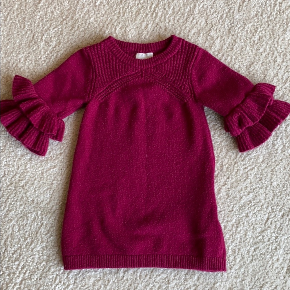 Genuine kids knit magenta bell sleeve dress